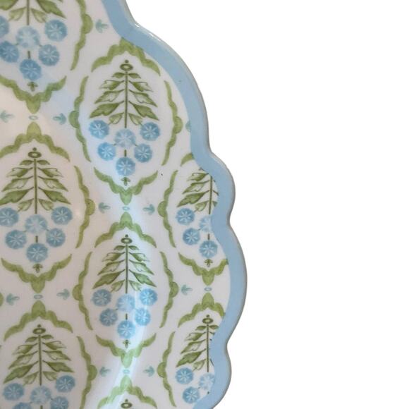 Lillian August French Farmhouse Floral Melamine Dinner Set of 8 Blue Green New - Picture 10 of 15